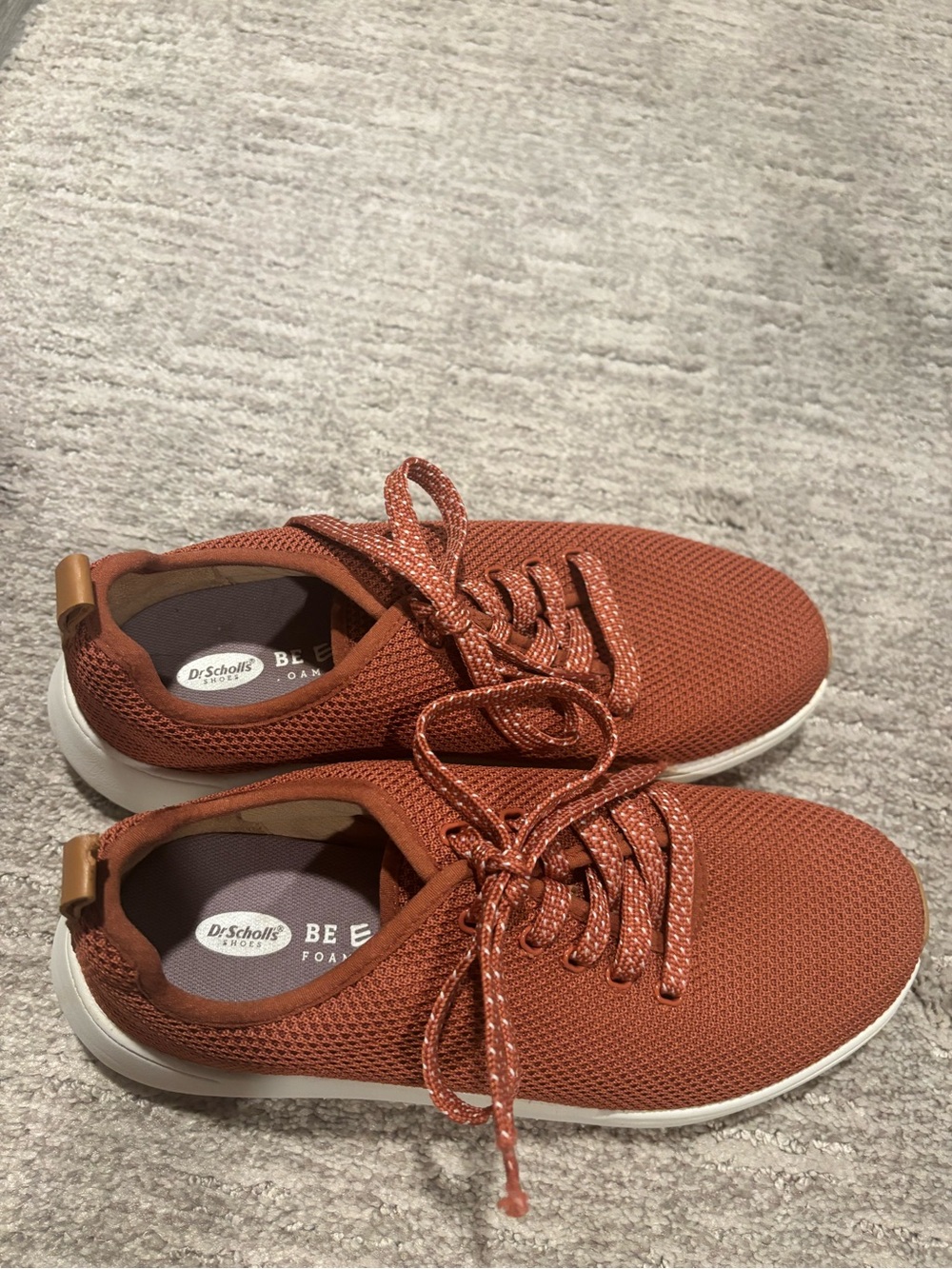 Dr. Scholl's Men's Rust Orange Knit Lace-Up Sneakers size 7